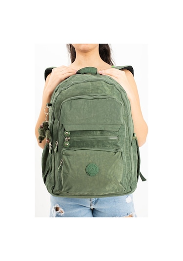 Ultra Hafif Çok Cepli Krinkıl Sırt Çantası Unisex Yeşil Model: 571-3b - Yeşil