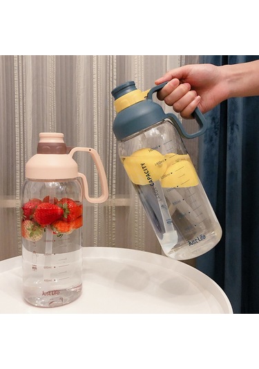 Geeroyoo Büyük Kapasiteli 1.8l Taşınabilir Spor Su Şişesi, Sızdırmaz Kapak Ve Dayanıklı Tasarım, Outdoor Ve Fitness İçin İdeal Beyaz