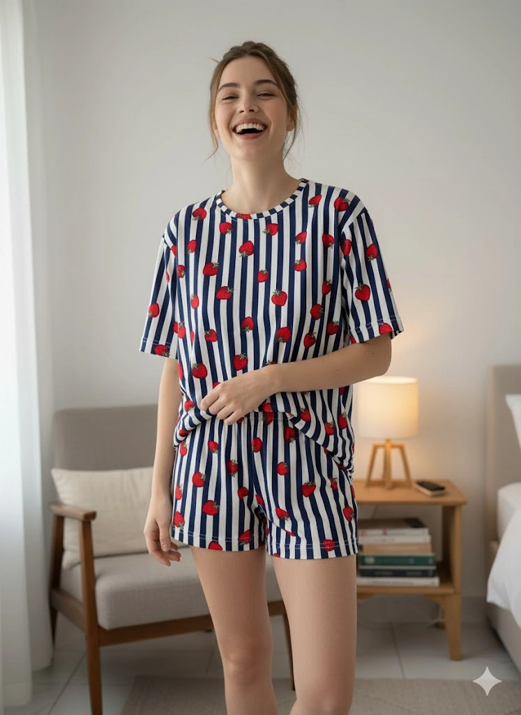 Kadın Şortlu Pijama Takım Beyaz