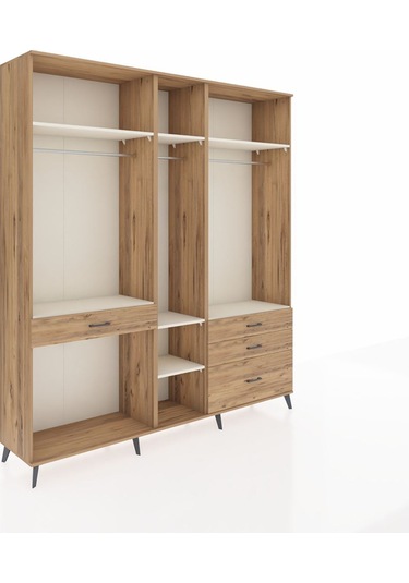 Hyperion Dolap 7 Raflı 4 Çekmeceli 3 Askılı 220x44x243 Çam-aytaşı/çam Aytası/atlas Çam