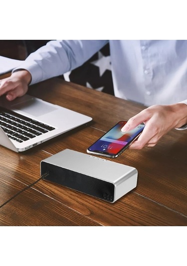 Moly Yunboo Kablosuz Şarjlı Alarm Saat: 3 Alarm, Sicaklık, Tarih, 12/24 Saat, Huawei Xiaomi Uyumluluğu