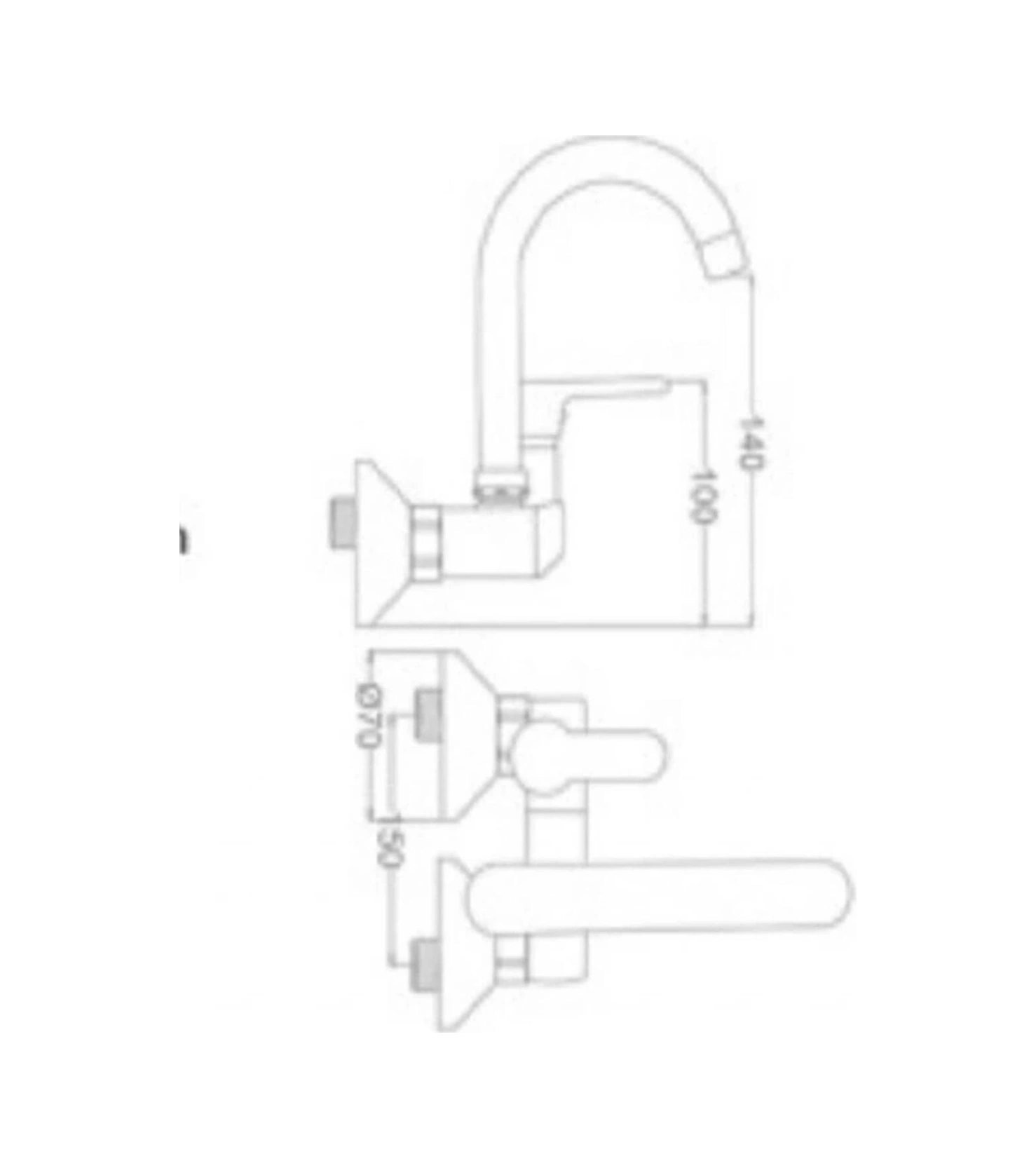 Boheme Mix Üstten Borulu Aplike Duvardan Eviye Bataryası Krom