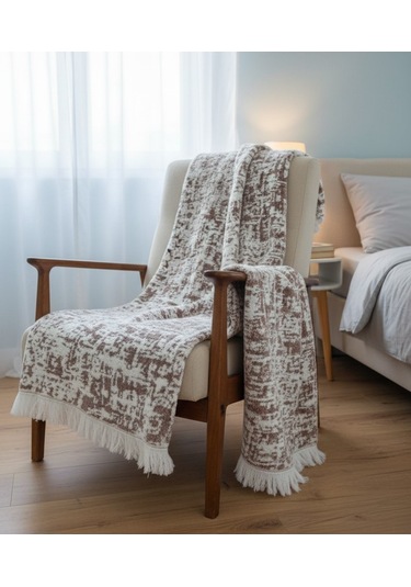 Cyl Çift Kişilik Şönil Battaniye Bordo Çok Renkli