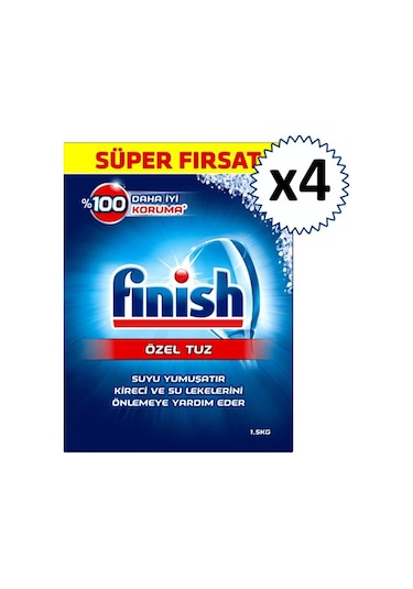 Finish Bulaşık Makinesi Tuzu 1,5 Kg X 4 Adet