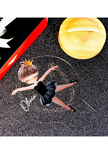 Sevgi Lambası Balerin Kız Kişiye Özel Kız Çocuk Renkli Baskılı Led Lamba