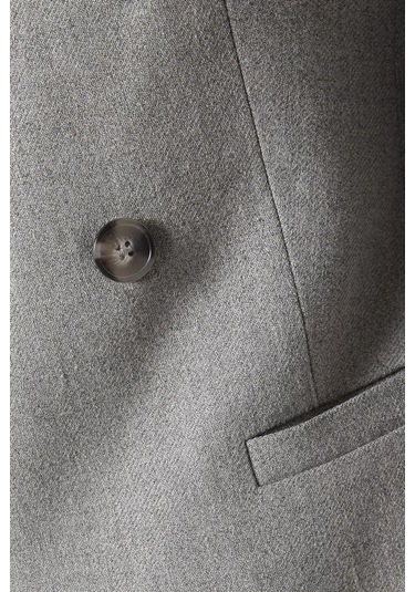 12storeez Linen - Blend Suit Blazer, Koyu, Bel Oturtmalı Ve Şık Ceket Gri