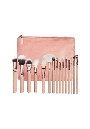 Profesyonel Makyaj Fırçaları 15 Adet Noel Hediyeleri Pembe