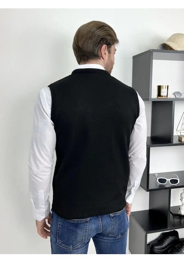 Stil' Goroda Büyük Beden Triko Yelek 169192210 Siyah