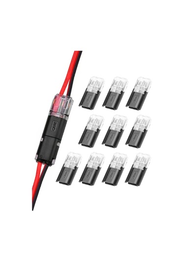 Fobz Kablolar İçin Hızlı Takmalı 2 Pinli Bağlantılar 10 Adet 5 Çift 334098568 Siyah