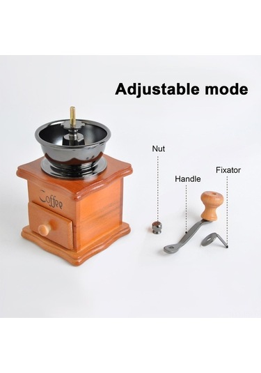 Createtech El Değirmeni Kahve Öğütücü - Paslanmaz Çelik Ve Ahşap Tasarım, Manuel Diğer
