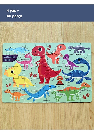 Doerkids Dinozorlar-Cretaceous Dönemi Mini Puzzle 40 Parça 4 Yaş