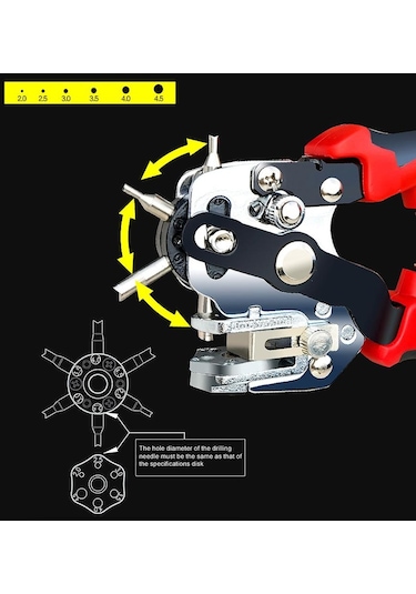 Jms Çok Fonksiyonlu Kuşgözü Leathercraft Deri Kemer Kordonlu Saat Kemer Yuvarlak Delik Delgeç