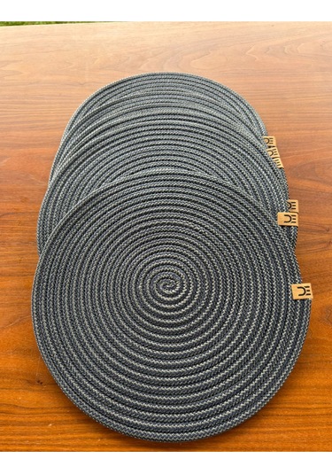 6 Lı Yuvarlak Supla Takımı Kolay Temizlenebilir, Modern Sofralar İçin Antrasit