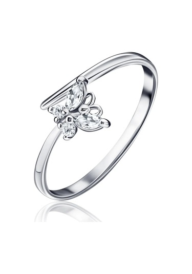 Lucente Kelebek Yüzük, Zirkon Taşlı, 925 Ayar Gümüş 246659789 Gri