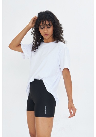 Lesa Wear Yüksek Bel Toparlayıcı Ve Sıkılaştırıcı Kısa Spor Şort Tayt Siyah