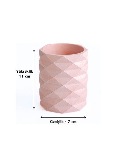 Dekoratif Geometrik Kalemlik Modern Beton Organizer Vazo Saksı Diş Fırçalık Ofis Düzenleyici Pempe
