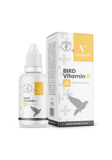 VETDELUXE Bird Vitamin B Likit Kuşlar İçin Sıvı B Vitamini Tüy Dökülmesine Karşı Sıvı Vitamin 30 ml