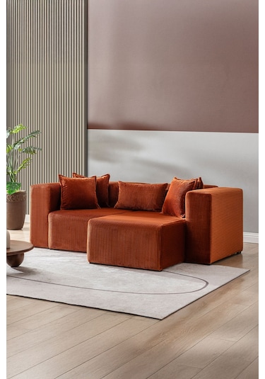 Katt Modüler Ekstra Rahat İskeletli 2 Li Koltuk 10 Renk Kiremit