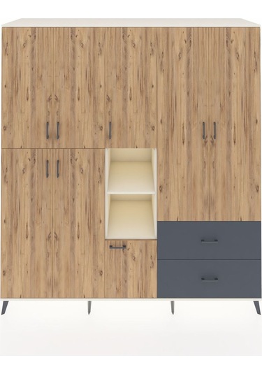 Kronos Dolap 12 Raflı 2 Çekmeceli Tek Askılı 220x59x243 Aytaşı-çam/antrasit Atlas Çam/antrasıt Kronos Dolap 12 Raflı 2 Çekmeceli Tek Askılı 220x59x243 Aytaşı-çam/antrasit Atlas Çam/antrasıt