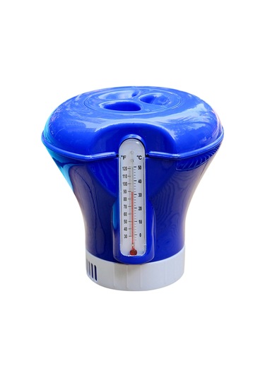 Yüzer Dağıtıcı Yüzer Kap Havuz Spa Klor Tablet Dağıtıcı Termometreli F/c Ekranlı