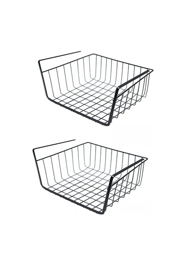 Homedecor Raf Altı Organizeri İçin Asılı Depolama Sepeti 2 Adet 227499181 Siyah