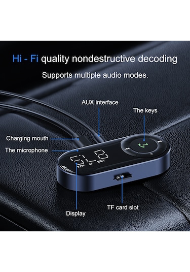 Suofeng Araç İçin Bluetooth Fm Vericili Mini Telefon Ve Müzik Çalar - 5.2 Bt, 32gb Hafıza Kartı Desteği