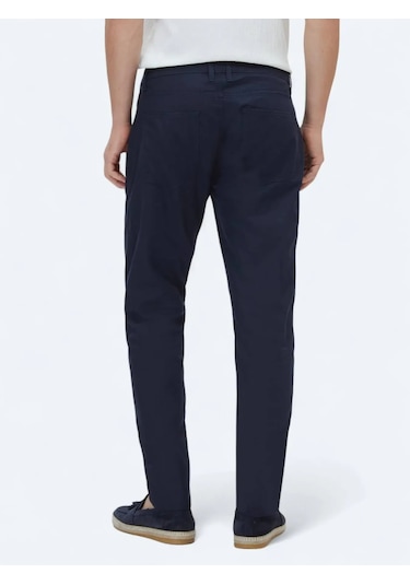 Lacivert Denim Slim Fit Casual Pamuk Karışımlı Pantolon Lacivert