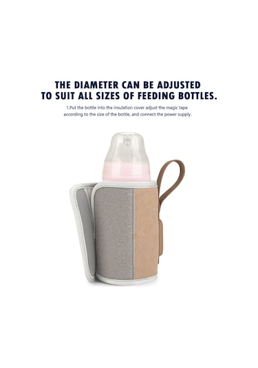 Maiyame Usb Sıcaklık Regülatörlü Dışarıda Kullanıma Uygun Anne Çanta, Bebek Biberonlarını Sabit Sıcaklıkta Tutabilir, Isıtabilir - Bej Diğer