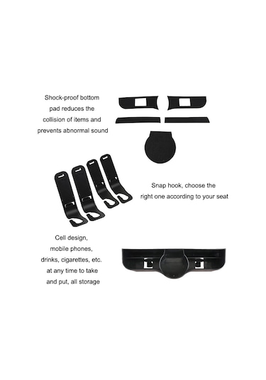 Cbtx Araba Koltuğu Arka Saklama Kutusu Arka Asılı Bardak Tutucu Siyah