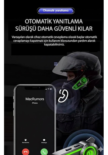 A30 Motosiklet Bluetooth Kask Kulaklığı Yüksek Ses Ve Mikrofon Kalitesi