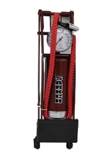 Basınç Göstergeli Ayak Pompası Araba Bisiklet Motor Lastik Pompası Siyah