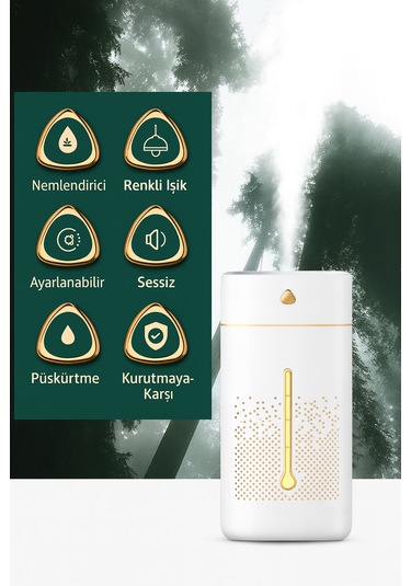 1000 Ml Ultrasonik Hava Nemlendirici Işıklı Buhar Makinesi