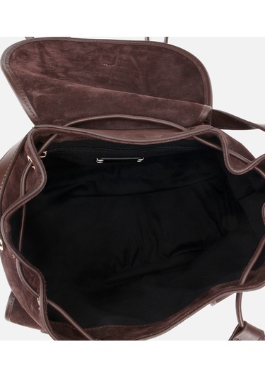 Hotiç Kadın Süet Deri Kahverengi Cepli Tokalı Sırt Çantası 03cah316410a480 03cah316410a480 Kahverengi