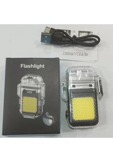 Rezistanslı Çakmak Şarjlı Elektronik Fener Beyaz Ledli Işıklı Rüzgar Ve Su Geçirmeyen