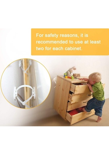 Besthome1 12 Adet Beyaz Ahşap Mobilya Montaj Kayışı Nilon Güvenlik Ayarı Lamelli Ev Dekorasyonu Seti