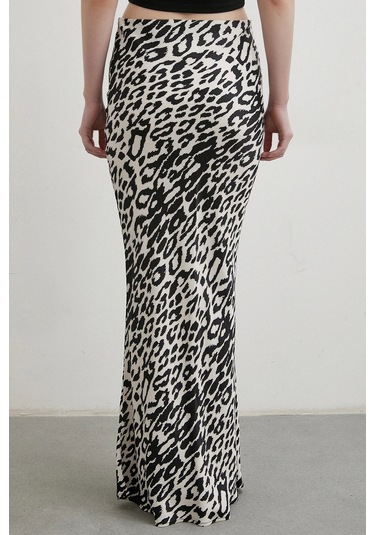 Desenli Maxi Verev Etek Ekru Ekru