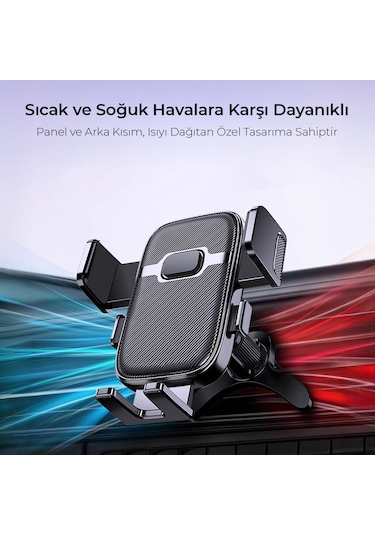 Kingma Metal Kancalı Havalandırma Destekli Araç İçi Telefon Tutucu -