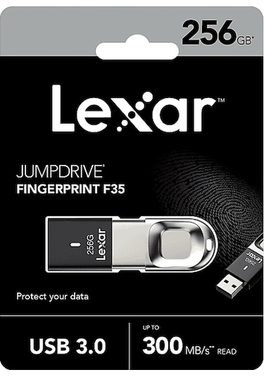 Lexar Fingerprint F35 Pro 256 Gb Usb Bellek Siyah