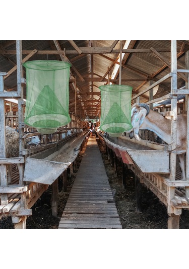 Jeehugo Yeşil Çift Katlı Askı Fly Trap - Nylon Ve Demir Telden Yapılmış, Etkili Ve Yeniden Kullanılabilir Dış Mekan Sinek Tutucu Yem Kasesi Hariç