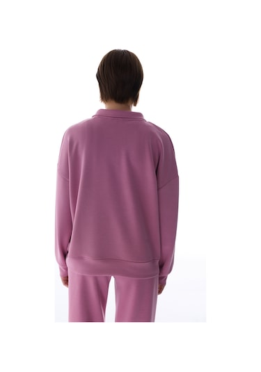 Penti Gül Pembesi Polo Yaka Modal Sweatshirt