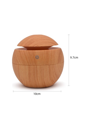 Vkemall 130ml Usb Nemlendirici Aromaterapi Makinesi 7 Renk Led Işıklı Odun Desenli Ev Ofis Odası Kullanıma Uygun