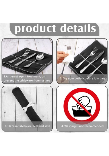 Xiaaokeji Saklama Çantaları Çatal Bıçak Takımı Düzenleyici Kararma Önleyici Koruyucu Çantalar 12 Adet