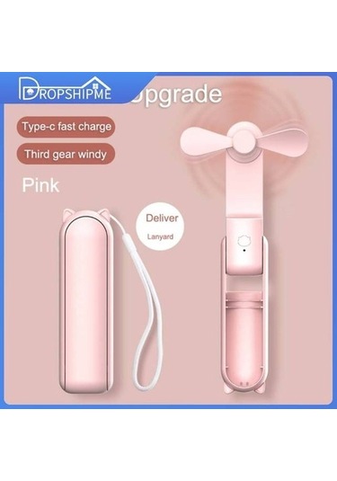 Kablosuz Fan Usb El Fan Yerleşik Pil Şarj Edilebilir Katlanabilir 2000mah Ev Ofis Için Soğutucu 0y6xhv Pembe