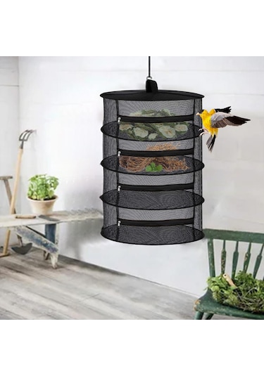 Tineke 4 Katlı Meyve Sebze Kurutma Filesi Katlanabilir Siyah