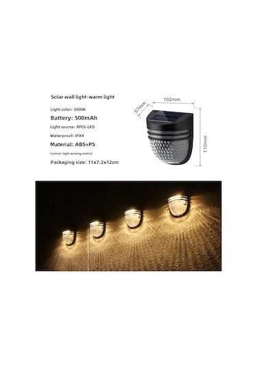 Mufunye Ev, Bahçe Ve Duvar İçin Su Geçirmez Güneş Enerjili Aydınlatma Lambası - 6-12 Saat Sürekli Işık, Kolay Kurulum Yh0613