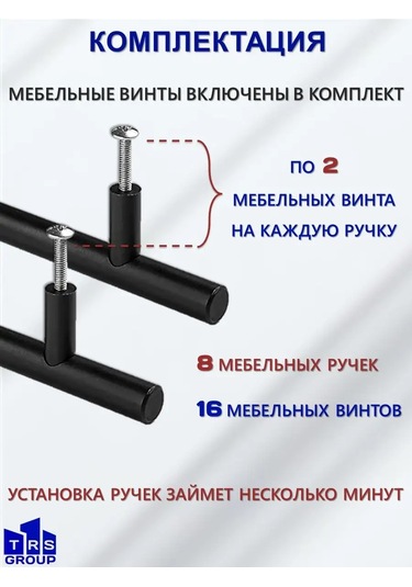 Trs Group Siyah Raylı Mobilya Kulpları 96 Mm Mobilyalar İçin 169915936 Siyah Mat