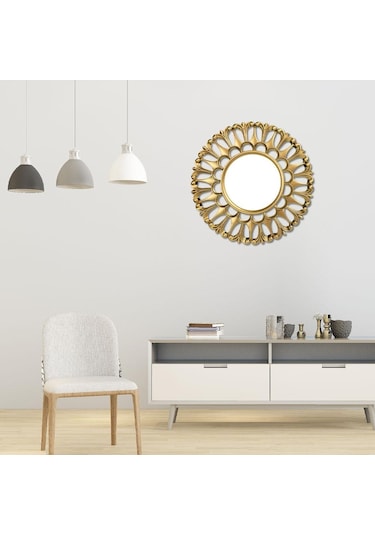 Suntek Magideal İskandinav Duvar Aynası Altın Çerçeve Koridor D