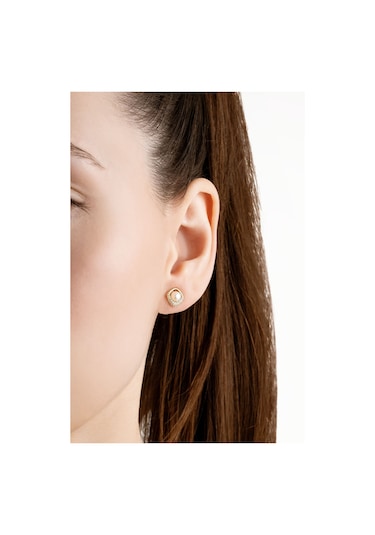 So Chic İnci Zarafeti 18 Ayar Sarı Altın Kaplama Gümüş Seti Sarı