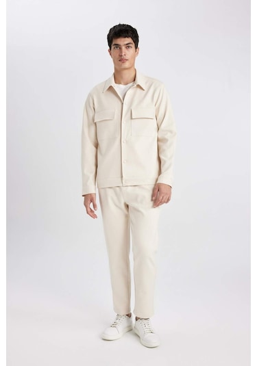 DeFacto Polo Yaka Çıtçıt Kapamalı Cepli Gömlek Ceket Z5178AZ24SPBG144 DeFacto Polo Yaka Çıtçıt Kapamalı Cepli Gömlek Ceket Z5178AZ24SPBG144