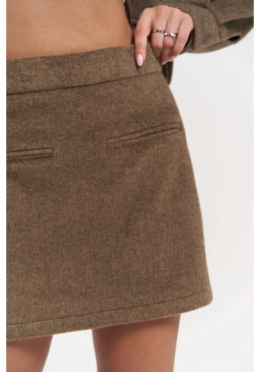 Tenby Soft Kahve Crop Ceket-etek Takım Soft Kahve